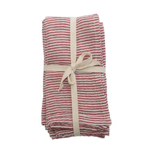 Load image into Gallery viewer, Cotton Napkins with Red Stripes (Set of 4)
