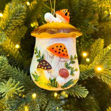 Load image into Gallery viewer, Merry Mushroom-Inspired 70s Hand-Painted Christmas Ornament [Online Only]
