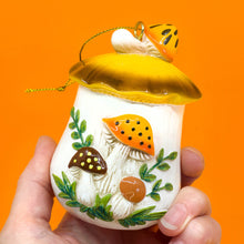 Load image into Gallery viewer, Merry Mushroom-Inspired 70s Hand-Painted Christmas Ornament [Online Only]
