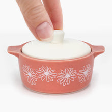 Load image into Gallery viewer, Pyrex-Inspired Pink Daisy Casserole Ceramic Trinket Box [Online Only]
