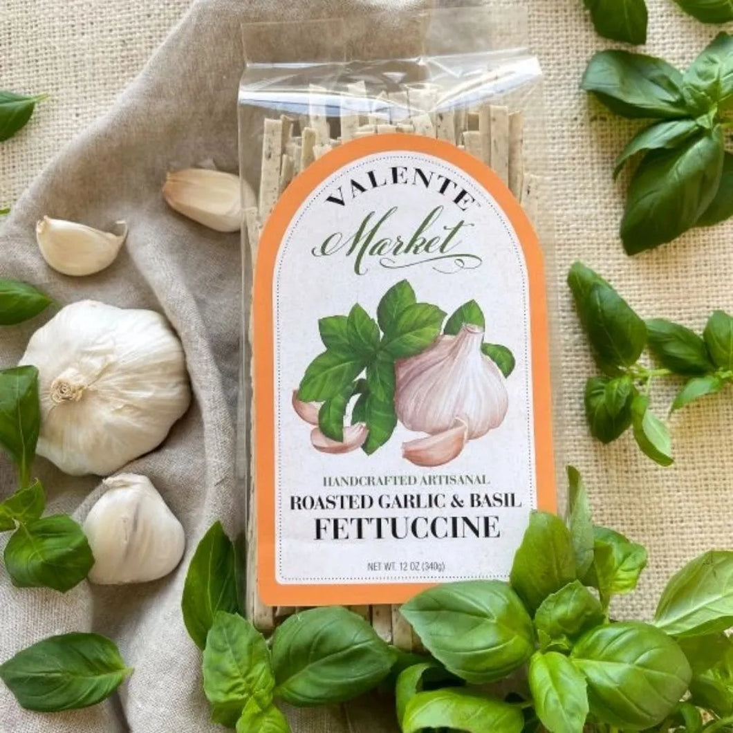 Roasted Garlic and Basil Fettuccine