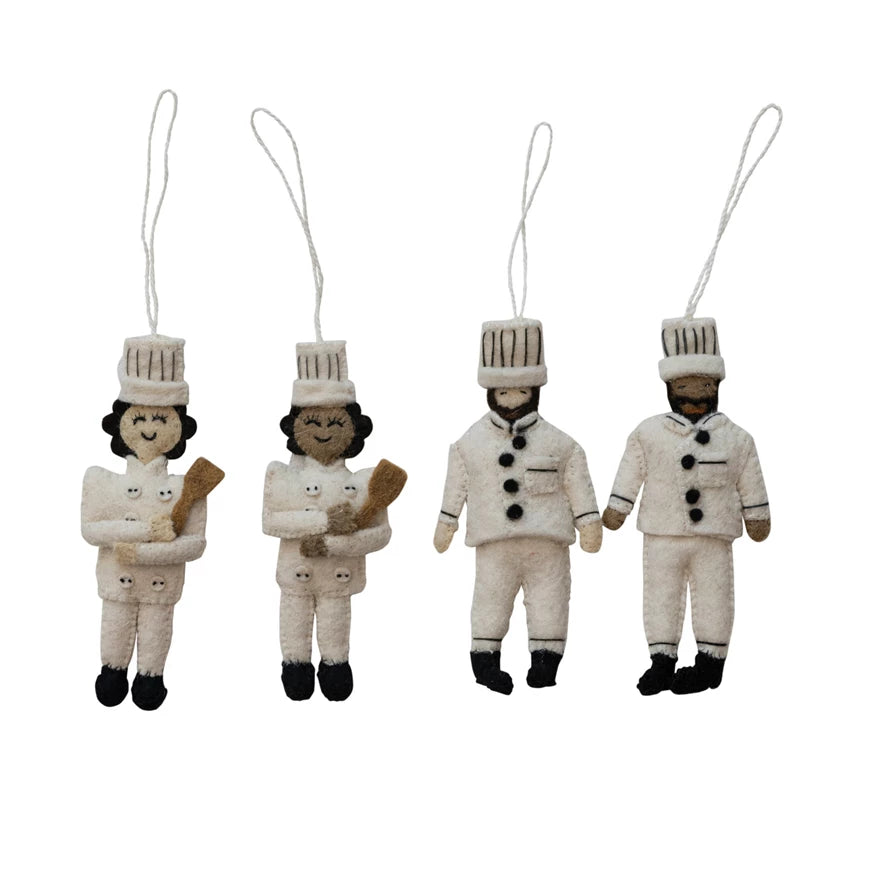 Wool Felt Chef Ornament (4 styles)