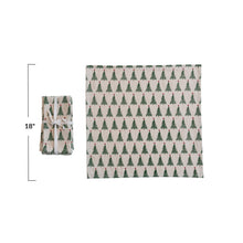 Load image into Gallery viewer, Stonewashed Cotton Printed Napkins w/ Christmas Tree Pattern (Set of 4)
