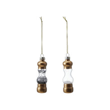 Load image into Gallery viewer, Glass Salt/Pepper Mill Ornament w/Gold Finish (2 Styles)
