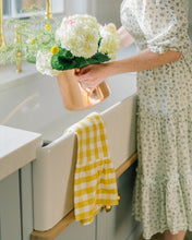Load image into Gallery viewer, Yellow Gingham Ruffled Dish Towel [Online Only]
