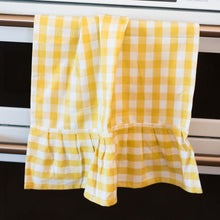 Load image into Gallery viewer, Yellow Gingham Ruffled Dish Towel [Online Only]
