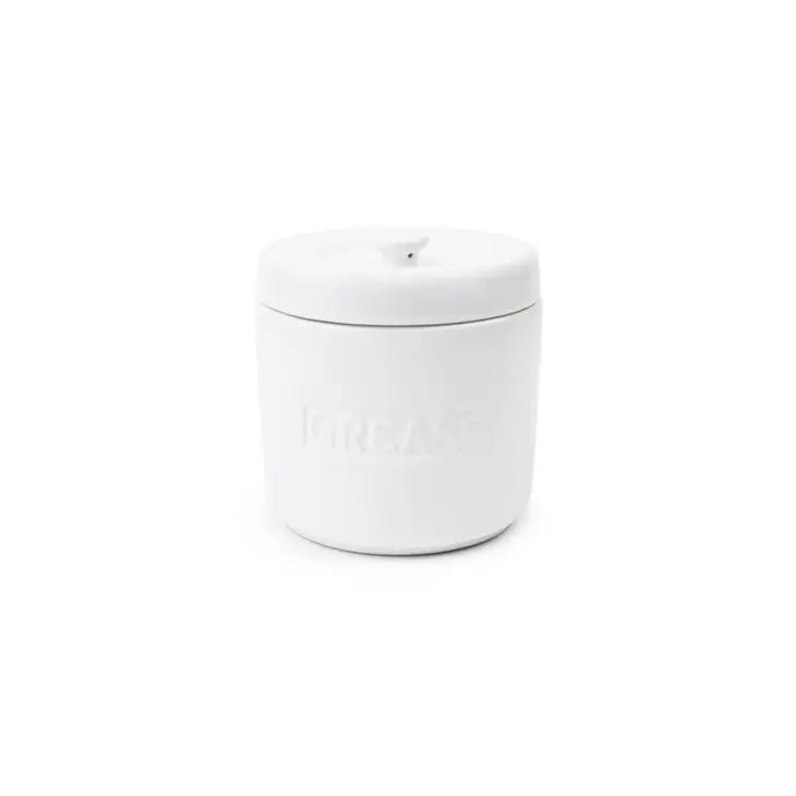 White Porcelain Grease Container